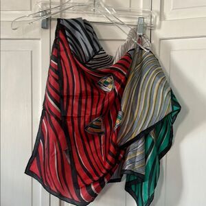 Vintage Golden Camel Nautical Theme 100% Silk Scarf